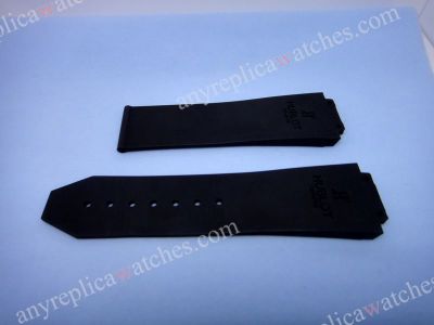 Replica Hublot Watch Band: Hublot Geneve Replacement Black Smooth Rubber Band 22mm